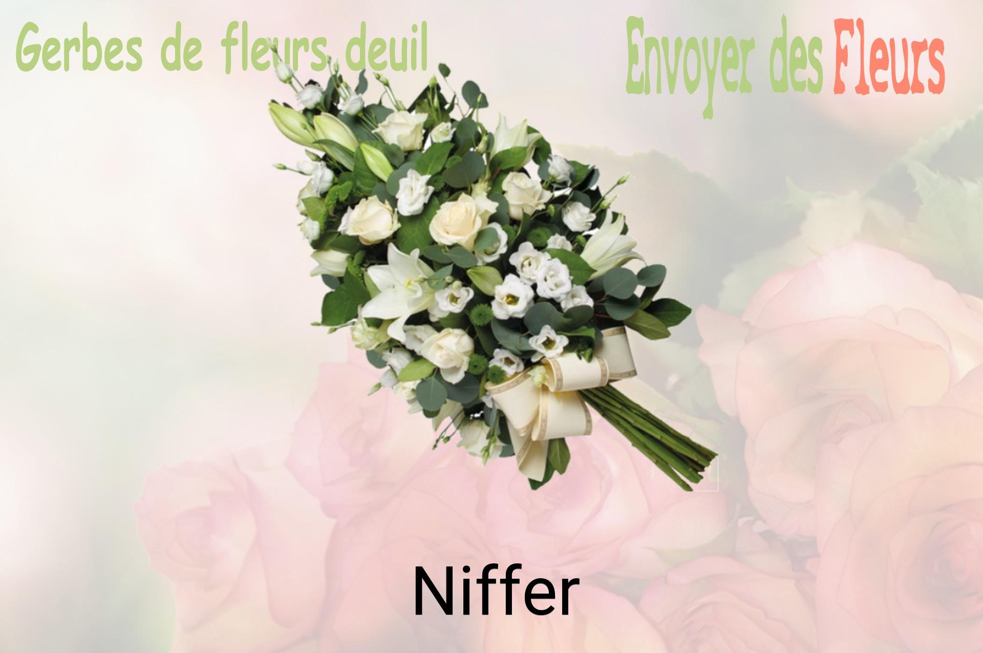 Gerbe de fleurs de deuil livrée à Niffer